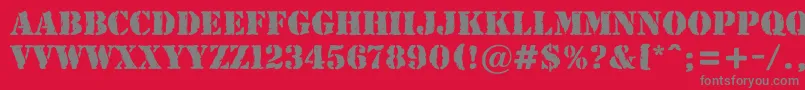 AStamperrgbt Font – Gray Fonts on Red Background