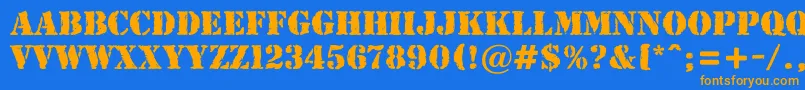 AStamperrgbt Font – Orange Fonts on Blue Background