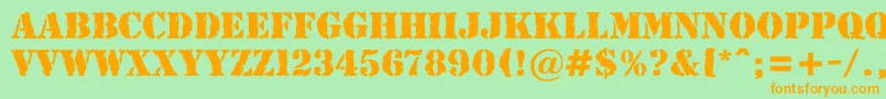 AStamperrgbt Font – Orange Fonts on Green Background