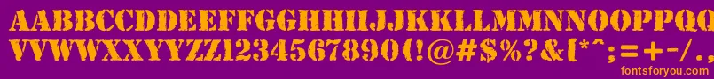 AStamperrgbt Font – Orange Fonts on Purple Background