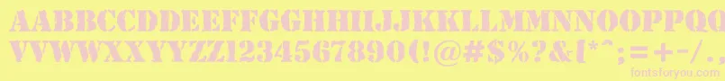 AStamperrgbt Font – Pink Fonts on Yellow Background