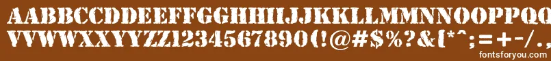 AStamperrgbt Font – White Fonts on Brown Background