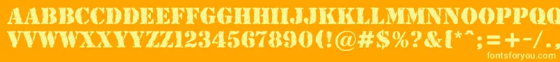 AStamperrgbt Font – Yellow Fonts on Orange Background