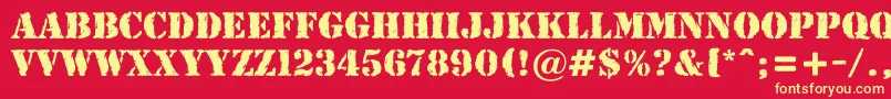 AStamperrgbt Font – Yellow Fonts on Red Background