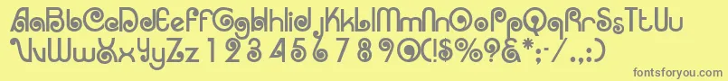 Arruba-Schriftart – Graue Schriften auf gelbem Hintergrund