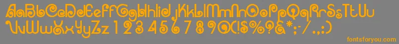 フォントArruba – オレンジの文字は灰色の背景にあります。