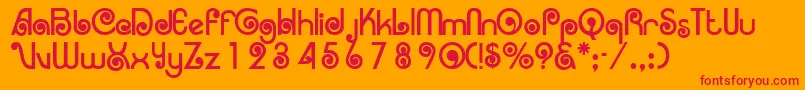 フォントArruba – オレンジの背景に赤い文字