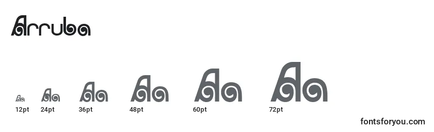 Arruba Font Sizes