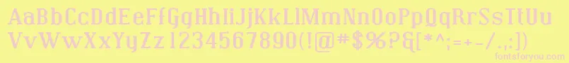 Coving11-fontti – vaaleanpunaiset fontit keltaisella taustalla