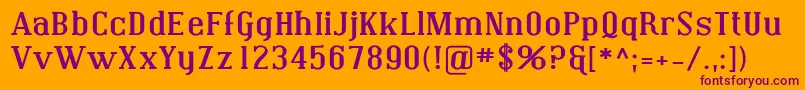 Coving11-fontti – violetit fontit oranssilla taustalla