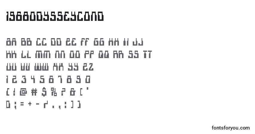A fonte 1968odysseycond – alfabeto, números, caracteres especiais