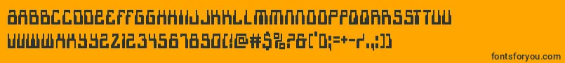 Шрифт 1968odysseycond – чёрные шрифты на оранжевом фоне