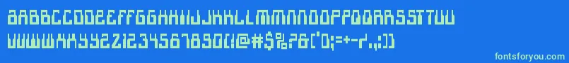 1968odysseycond Font – Green Fonts on Blue Background