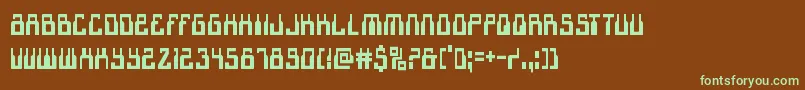 1968odysseycond-fontti – vihreät fontit ruskealla taustalla