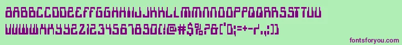 フォント1968odysseycond – 緑の背景に紫のフォント