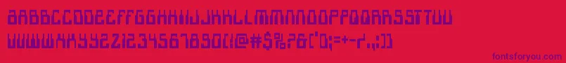 1968odysseycond-Schriftart – Violette Schriften auf rotem Hintergrund