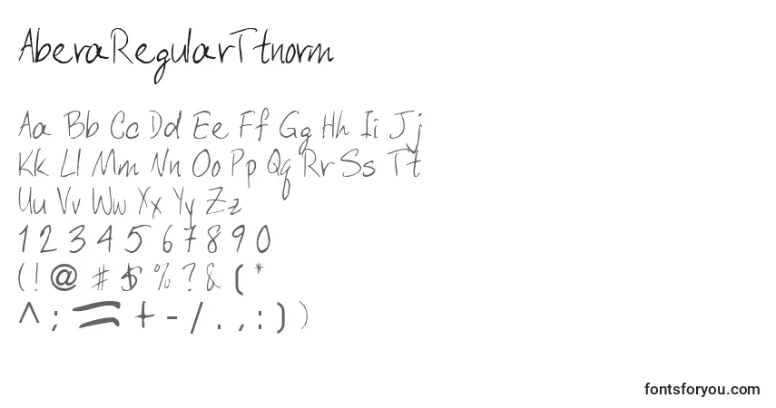Fuente AberaRegularTtnorm - alfabeto, números, caracteres especiales
