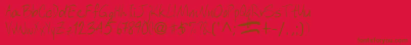 Czcionka AberaRegularTtnorm – brązowe czcionki na czerwonym tle