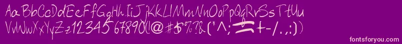 AberaRegularTtnorm Font – Pink Fonts on Purple Background