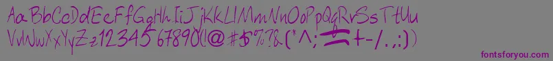Шрифт AberaRegularTtnorm – фиолетовые шрифты на сером фоне
