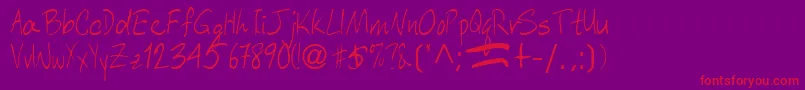 AberaRegularTtnorm-Schriftart – Rote Schriften auf violettem Hintergrund