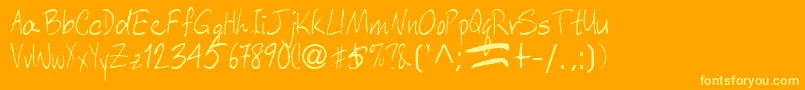 AberaRegularTtnorm Font – Yellow Fonts on Orange Background