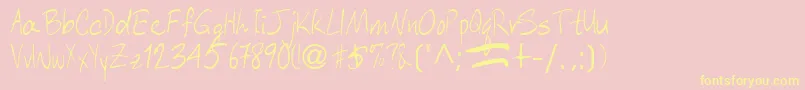 AberaRegularTtnorm Font – Yellow Fonts on Pink Background