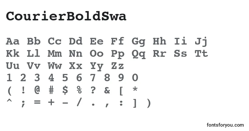 Шрифт CourierBoldSwa – алфавит, цифры, специальные символы