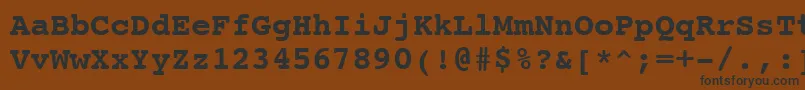 Шрифт CourierBoldSwa – чёрные шрифты на коричневом фоне