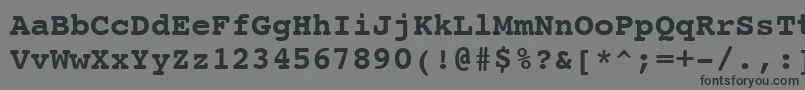 Шрифт CourierBoldSwa – чёрные шрифты на сером фоне