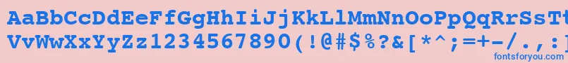 CourierBoldSwa Font – Blue Fonts on Pink Background