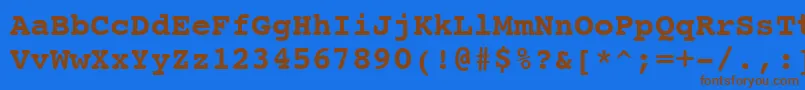 Шрифт CourierBoldSwa – коричневые шрифты на синем фоне