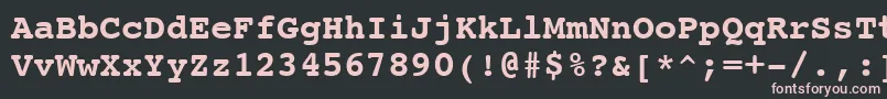 Шрифт CourierBoldSwa – розовые шрифты на чёрном фоне
