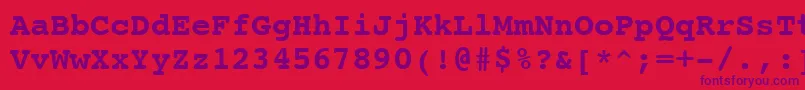 CourierBoldSwa Font – Purple Fonts on Red Background