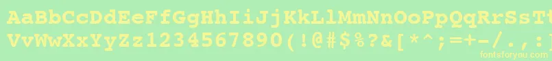 Więcej informacji o czcionce CourierBoldSwa Czcionka CourierBoldSwa – żółte czcionki na zielonym tle