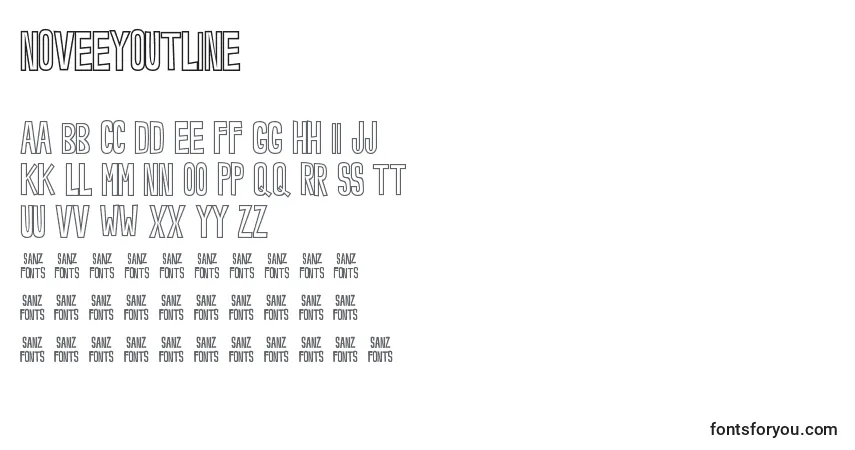 Шрифт NoveeyOutline – алфавит, цифры, специальные символы
