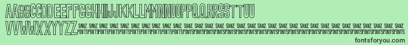 NoveeyOutline Font – Black Fonts on Green Background