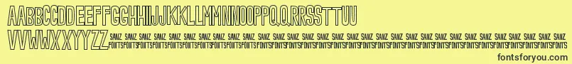 NoveeyOutline Font – Black Fonts on Yellow Background