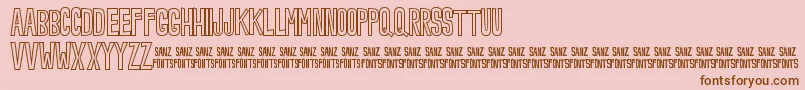 NoveeyOutline Font – Brown Fonts on Pink Background