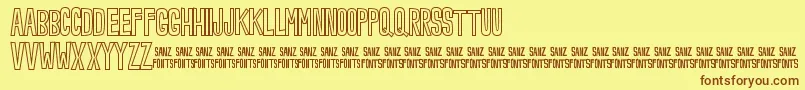 NoveeyOutline Font – Brown Fonts on Yellow Background