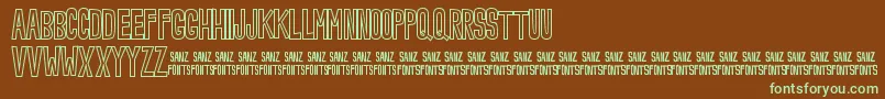 NoveeyOutline Font – Green Fonts on Brown Background