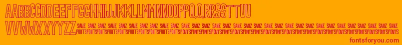 NoveeyOutline Font – Red Fonts on Orange Background