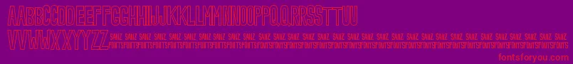 NoveeyOutline Font – Red Fonts on Purple Background