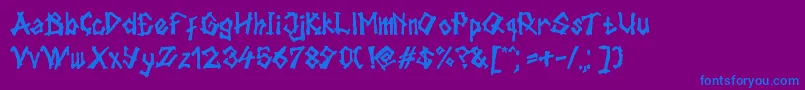フォントTulisanTanganku – 紫色の背景に青い文字