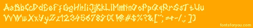 TulisanTanganku Font – Yellow Fonts on Orange Background
