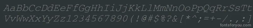 Шрифт CourdlItalic – серые шрифты на чёрном фоне
