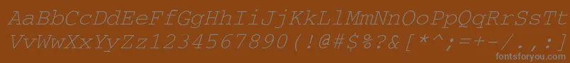 CourdlItalic Font – Gray Fonts on Brown Background