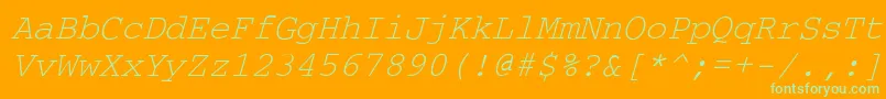 Шрифт CourdlItalic – зелёные шрифты на оранжевом фоне