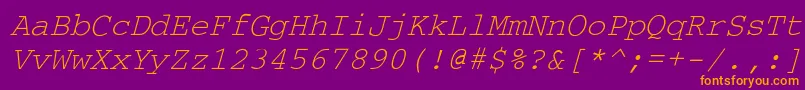 CourdlItalic Font – Orange Fonts on Purple Background