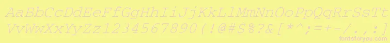 CourdlItalic Font – Pink Fonts on Yellow Background